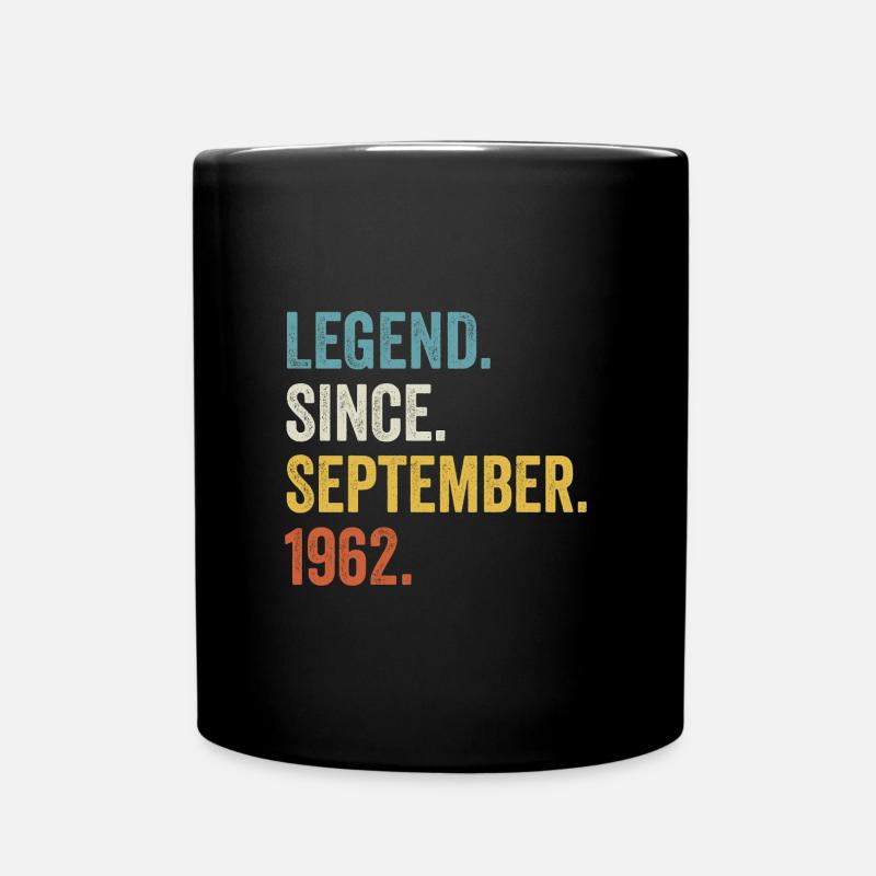 60 Years Old Legend Since September 1962 60th - Full Colour Mug - black