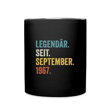 55 Jahre Legendär Seit September 1967 55. - Tasse einfarbig - Schwarz - Vorne
