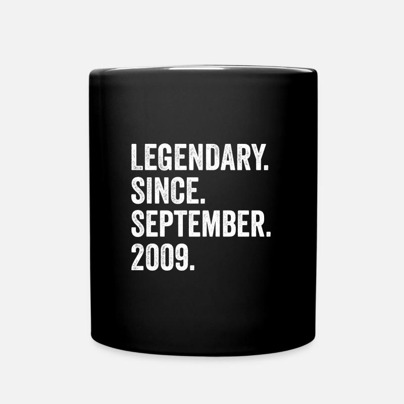 13 Years Old Legendary Since September 2009 13th - Full Colour Mug - black