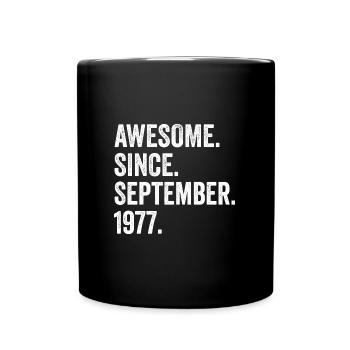 45 Years Old Awesome Since September 1977 45th - Full Colour Mug - black - Front