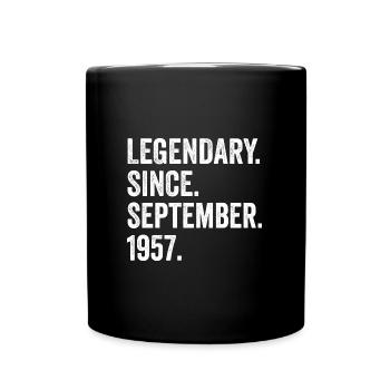 Legendary Since September 1957 65. Geburtstag - Tasse einfarbig - Schwarz - Vorne