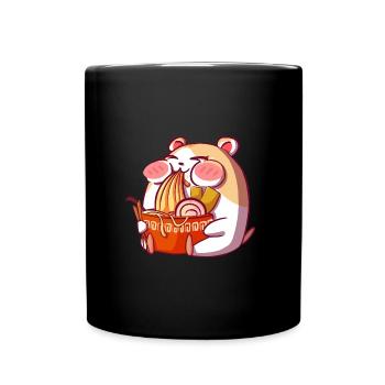 Kawaii Hamster Ramen Bowl Japon Fans Anime Otaku - Mug uni - noir - Devant
