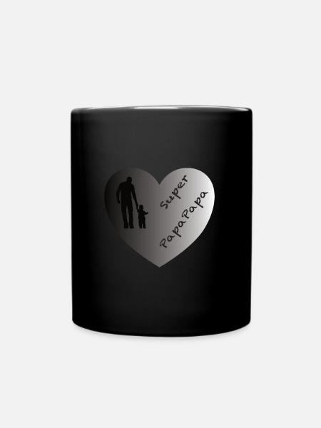 superPapaPapa - Tasse einfarbig - Schwarz