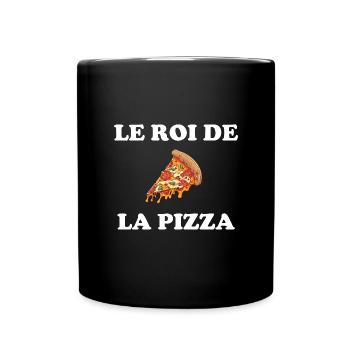 Le roi de la pizza - Mug uni - noir - Devant