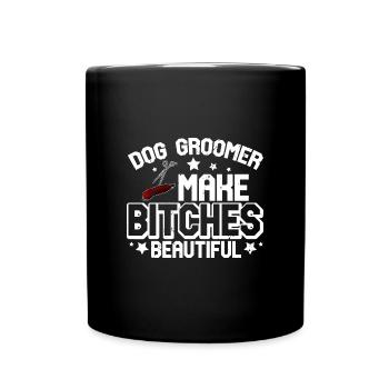 Hundepflege Friseur Grooming Groomer Schneiden - Tasse einfarbig - Schwarz - Vorne