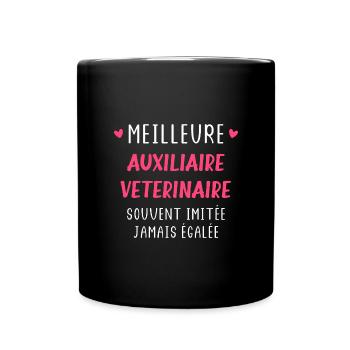 Meilleure auxiliaire vétérinaire - Mug uni - noir - Devant