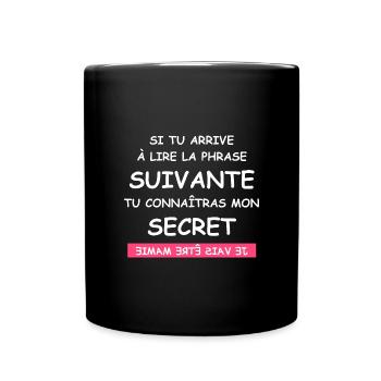 je vais être mamie - Mug uni - noir - Devant