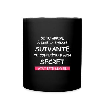 je vais être tata - Mug uni - noir - Devant