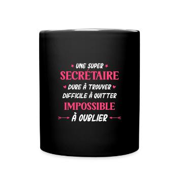 Super SECRÉTAIRE - Mug uni - noir - Devant