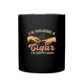 Kubanische Zigarre Rauchen Liebahber Cigar - Tasse einfarbig - Schwarz - Vorne