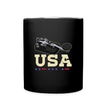 Morse Radio Technician Radio Mortar Hobby Ham - Full Colour Mug - black - Front
