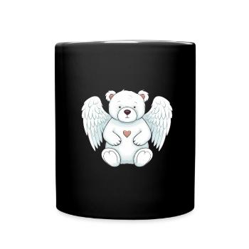 Ange ours polaire mignon avec des ailes - Mug uni - noir - Devant