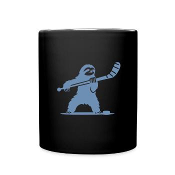 Faultier Eishockey Silhouette - Tasse einfarbig - Schwarz - Vorne