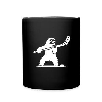 Faultier Eishockey Silhouette - Tasse einfarbig - Schwarz - Vorne
