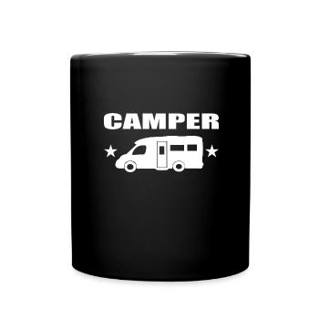 Camping - Tasse einfarbig - Schwarz - Vorne