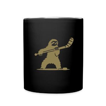 Faultier Eishockey Silhouette - Tasse einfarbig - Schwarz - Vorne