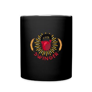 Kettlebell Gym Muskelaufbau Training Fitness - Tasse einfarbig - Schwarz - Vorne