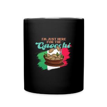 Gnocchi Teig Gericht Pasta Italien Küche Koch - Tasse einfarbig - Schwarz - Vorne