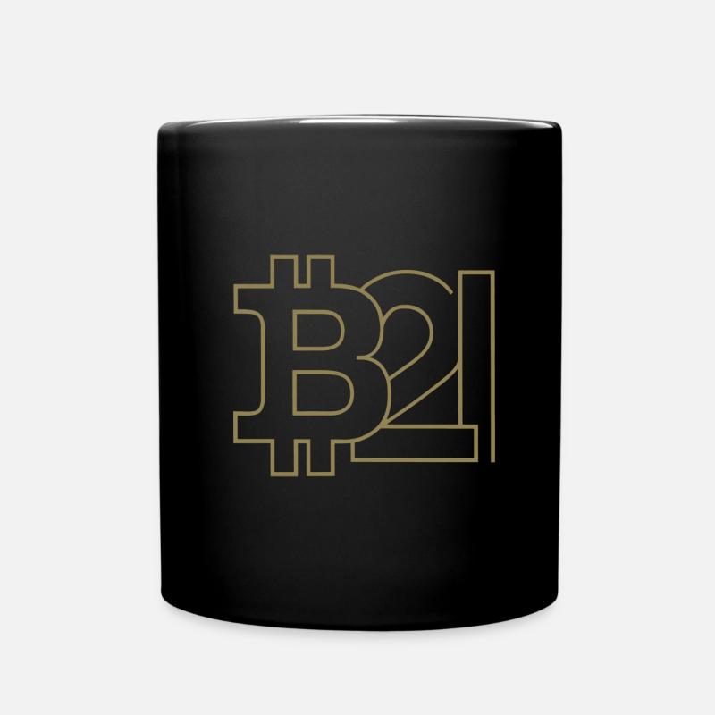 Bitcoin Silhouette Taschenformat - Tasse einfarbig - Schwarz