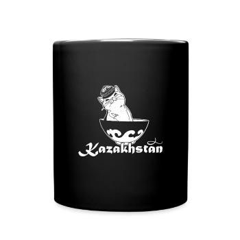 Republik Kasachstan UdSSR Sowjetrepublik Asien - Tasse einfarbig - Schwarz - Vorne