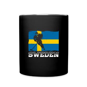 Schweden Skandinavien Urlaub Sverige Flagge - Tasse einfarbig - Schwarz - Vorne