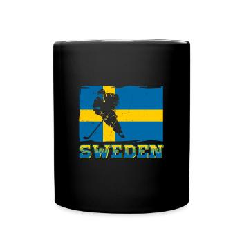 Schweden Skandinavien Urlaub Sverige Flagge - Tasse einfarbig - Schwarz - Vorne