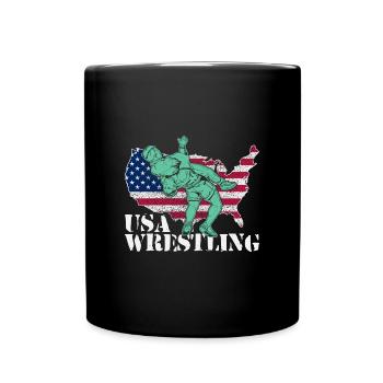 Kampfsportler Wrestler Wrestling Ringen Sport - Tasse einfarbig - Schwarz - Vorne