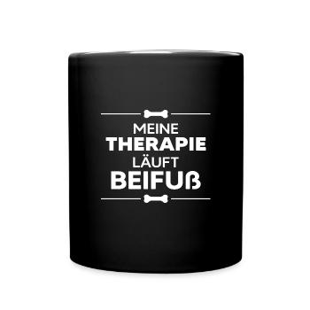 Hund Beifuß TMFA Hundebesitzer Hunde-therapie - Tasse einfarbig - Schwarz - Vorne