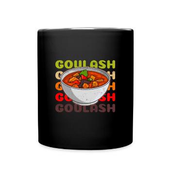 Gulasch Kochen Kochbuch Ungarn Fleisch Koch - Tasse einfarbig - Schwarz - Vorne