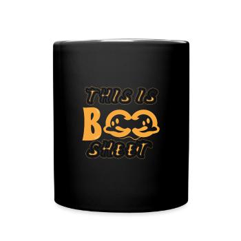 This Is Boo Sheet Ghost Retro Halloween Kostüm - Tasse einfarbig - Schwarz - Vorne