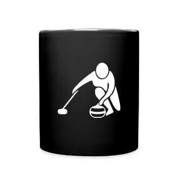 Silhouette de curling minimaliste Sport - Mug uni - noir - Devant