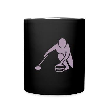 Silhouette de curling minimaliste Sport - Mug uni - noir - Devant