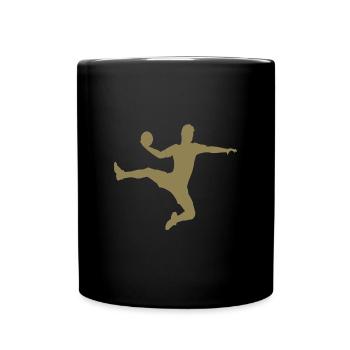 Handball Silhouette Minimalistischer Stil - Tasse einfarbig - Schwarz - Vorne