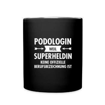 Podologin - Superheldin - Tasse einfarbig - Schwarz - Vorne