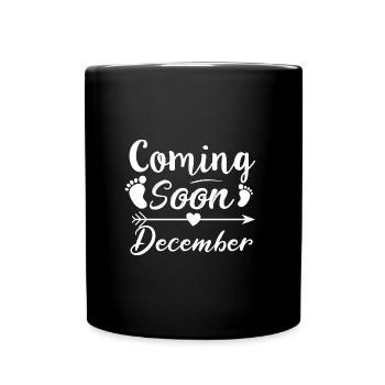 baby coming soon December - Full Colour Mug - black - Front
