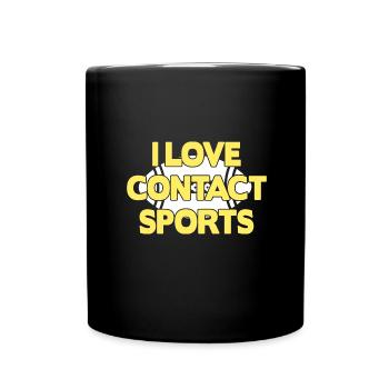 I love Contact Sports Football - Full Colour Mug - black - Front