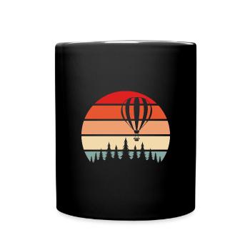 Ballonfahrt Heißluftballon Ballonfahrer - Tasse einfarbig - Schwarz - Vorne
