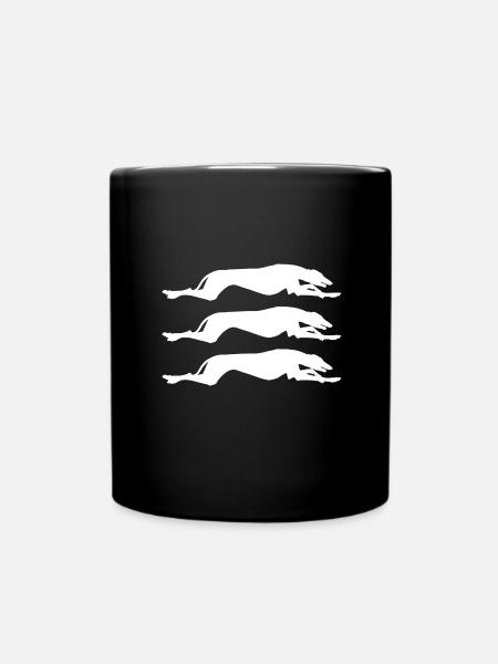Greyhound Pattern - Full Colour Mug - black