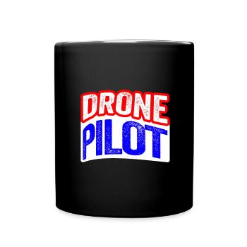 Drone Pilot - Vintage Warp Design Gift - Full Colour Mug - black - Front
