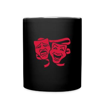 Komödie und Tragödie - Tasse einfarbig - Schwarz - Vorne