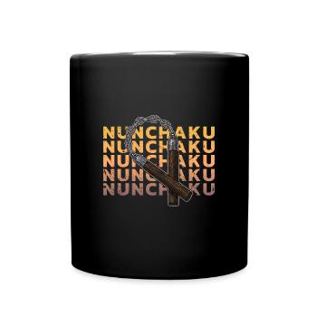 Ninja Ninjutsu Training Nunchaku Japan Waffen - Tasse einfarbig - Schwarz - Vorne