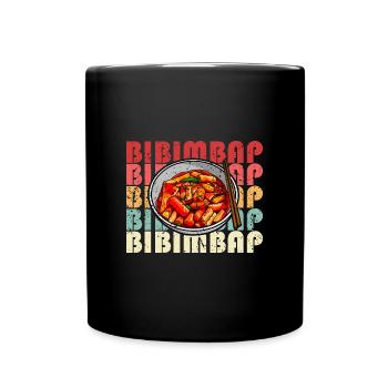 Bibimbap Korean Cuisine National Asia Rice - Full Colour Mug - black - Front