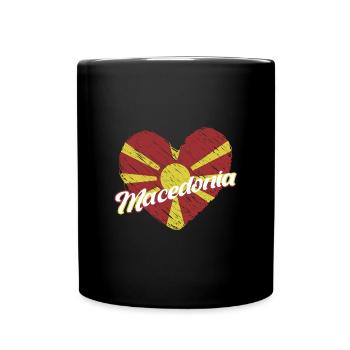 Balkan Mazedonische Flagge Mazedonien Herkunft - Tasse einfarbig - Schwarz - Vorne