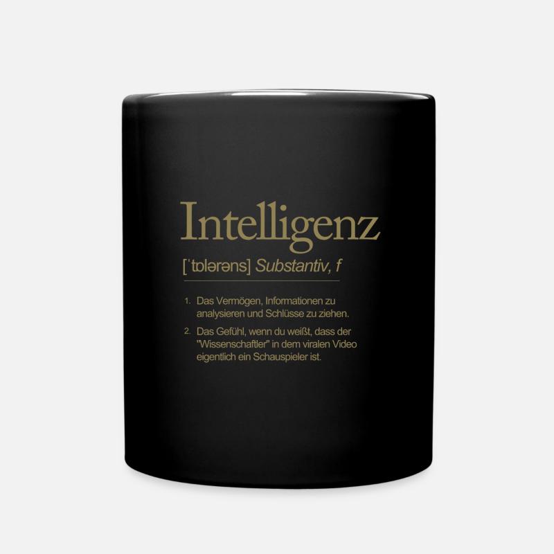 Wortdefinition Intelligenz Schauspieler und kein - Tasse einfarbig - Schwarz