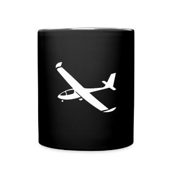 Minimalist Airplane Silhouettes - Elegant Lu - Full Colour Mug - black - Front