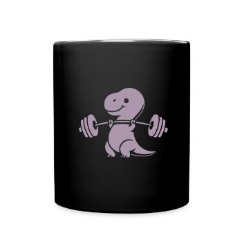 T-Rex avec entraînement avec haltères - Mug uni - noir - Devant