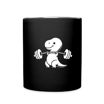 T-Rex avec entraînement avec haltères - Mug uni - noir - Devant