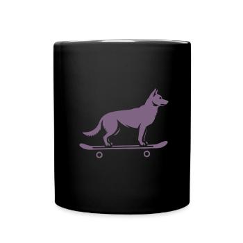 Dog Shepherd Skateboard Skateboarder - Mug uni - noir - Devant