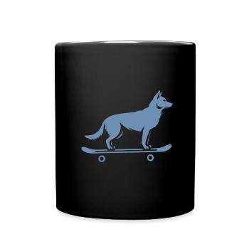 Dog Shepherd Skateboard Skateboarder - Mug uni - noir - Devant