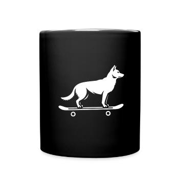 Dog Shepherd Skateboard Skateboarder - Mug uni - noir - Devant